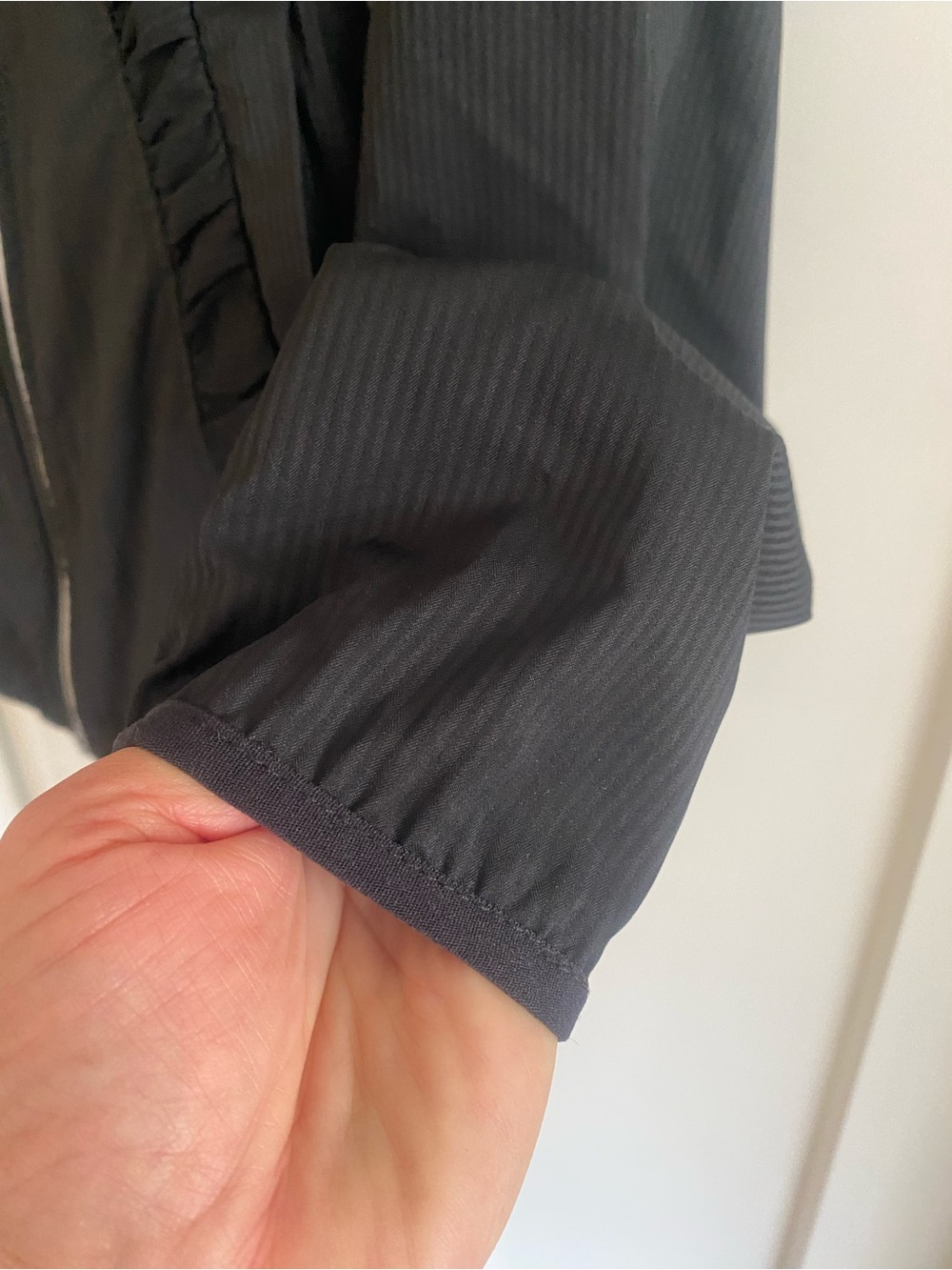 Balance Collection Black Zip-Front Ruffle-Trim Utility Jacket - Picture 7 of 11